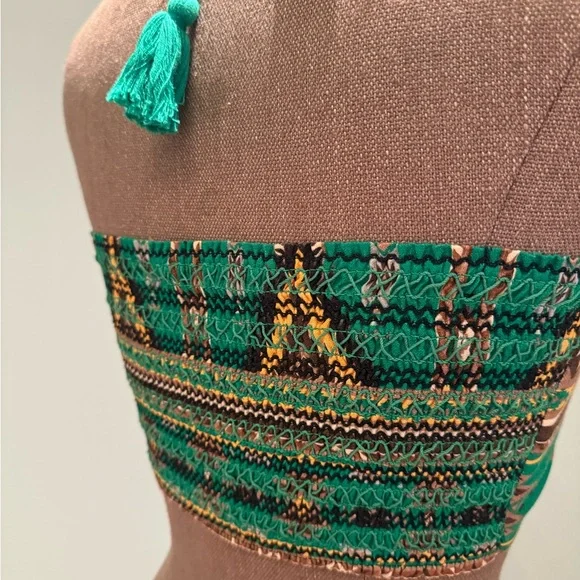 ALICE & OLIVIA Printed Strapless Crop Top - Picture 6 of 7